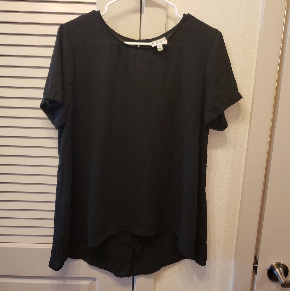 Black polyester blouse